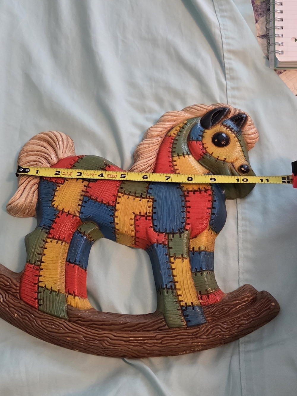 Patchwork Multicolor Rocking Horse Wall Accent - Kids Plush-Style Decor